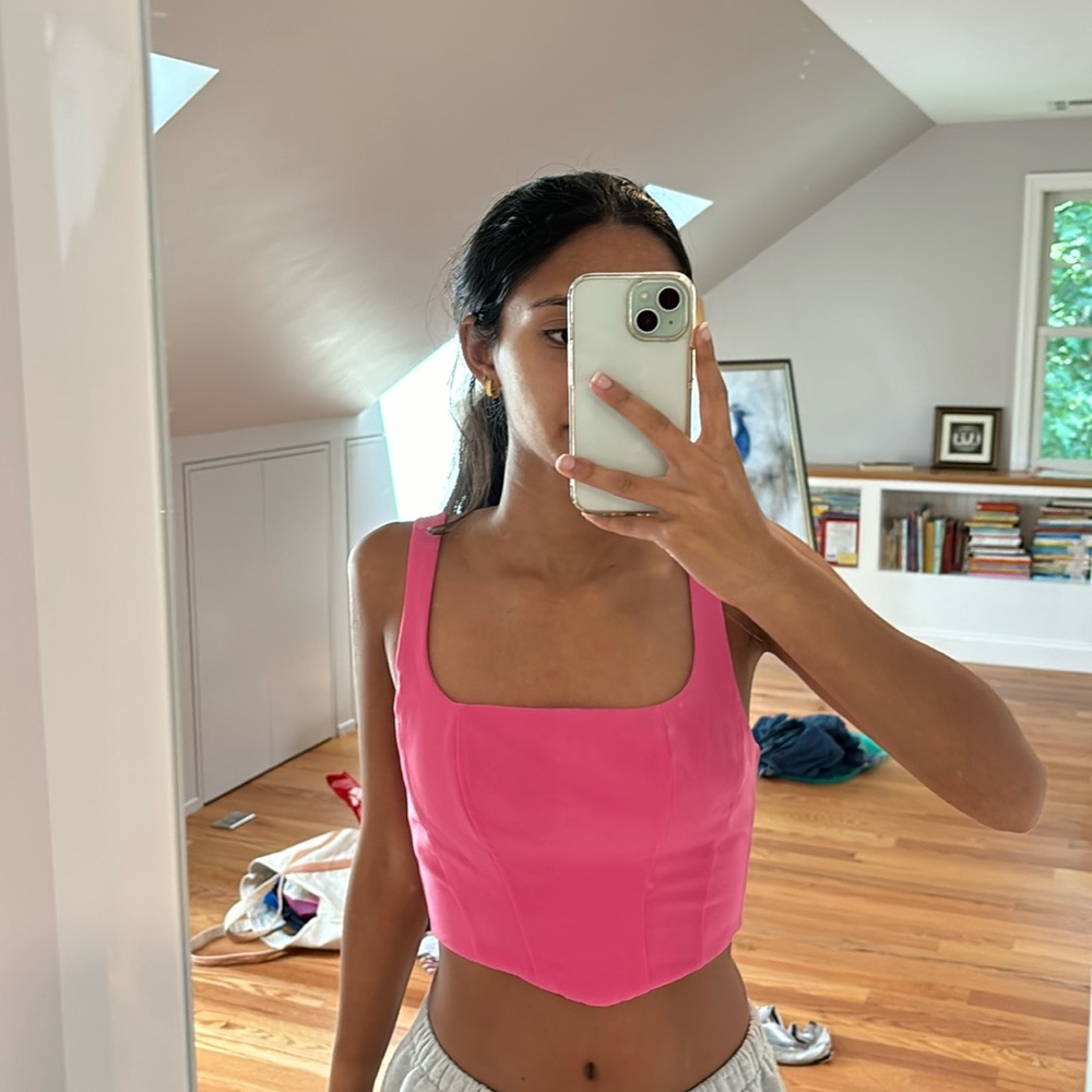 Stradivarius Pink Corset Style Top